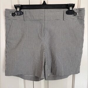 Ann Taylor Black and White Striped Women Shorts